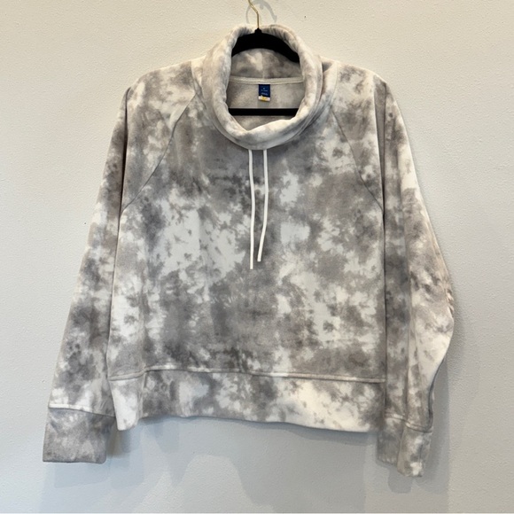 Sweaters - Gray Tie-Dye Women's Cowl Neck Top Size XL soft and cozy